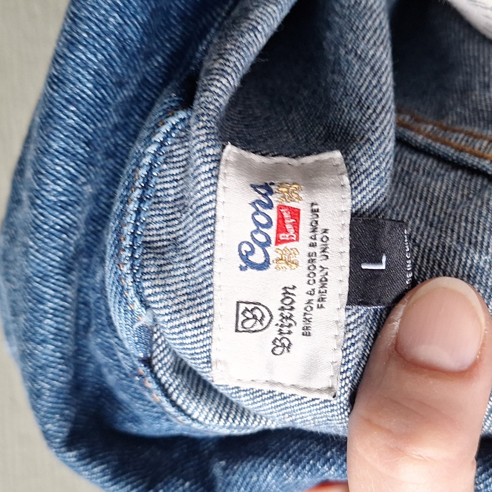 Coors x Brixton CP Banquet Blue Denim Trucker Jacket Size Large 100% Cotton - Picture 4 of 9